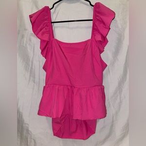 shein hot pink tank top perfect for summer! has a tied back. size XL